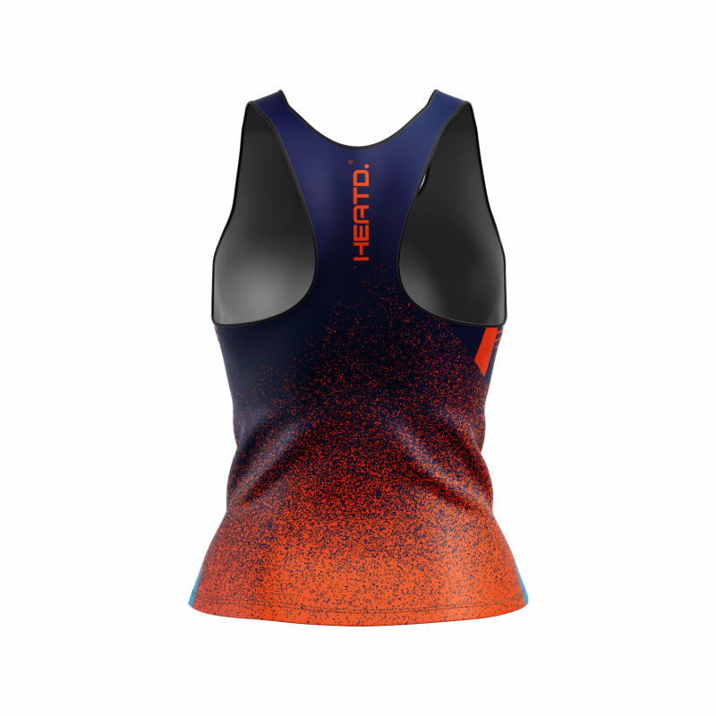 Regata Futevôlei Feminina Premium UV50+ – Azul e Vermelho