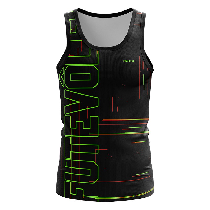 Regata Futevôlei Heatd – Premium – Preta e Verde Neon